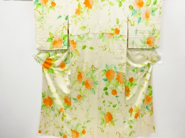 JAPANESE KIMONO / VINTAGE KOMON KIMONO / SILK / FLOWER